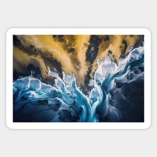 River in Iceland from above - Aerial Landscape Photography Sticker